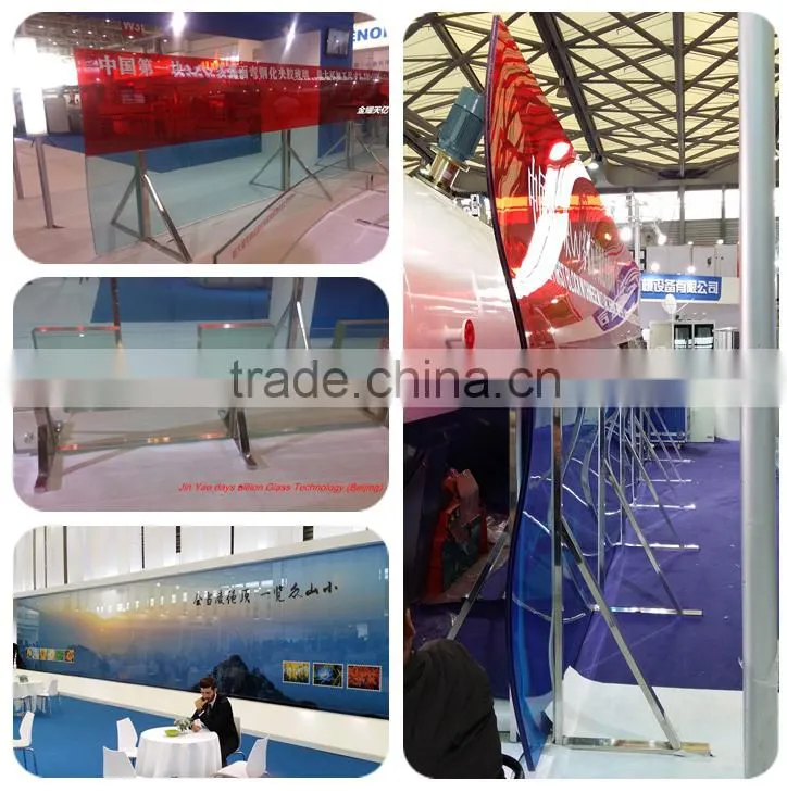 double curve tempered glass/curved building glass