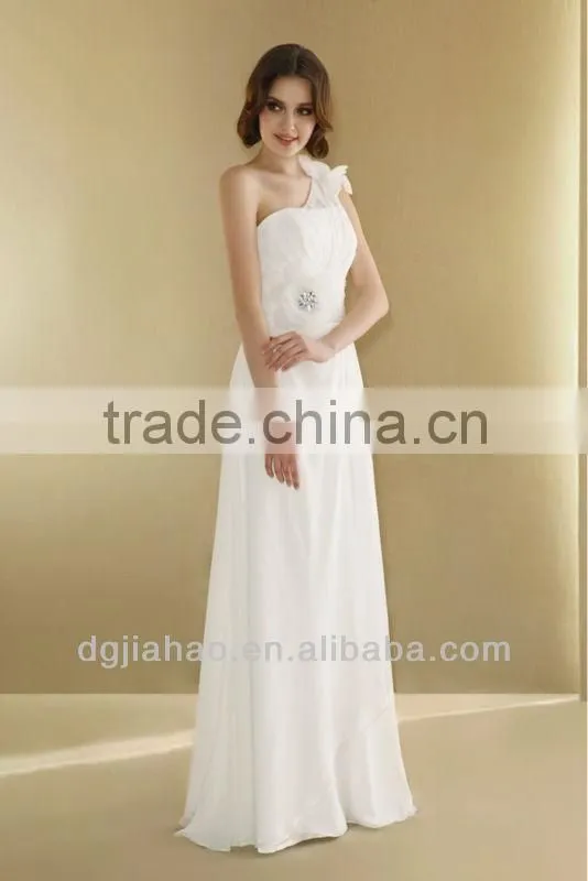 Chiffon A Line One Shoulder Wedding Dress 2013