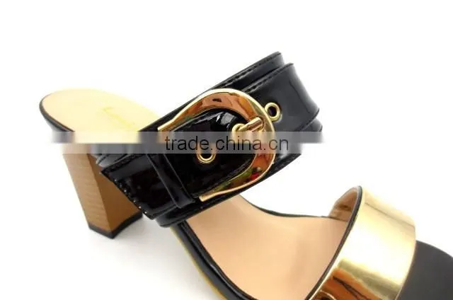 new fashion middle heel slipper lady party sandals slipper