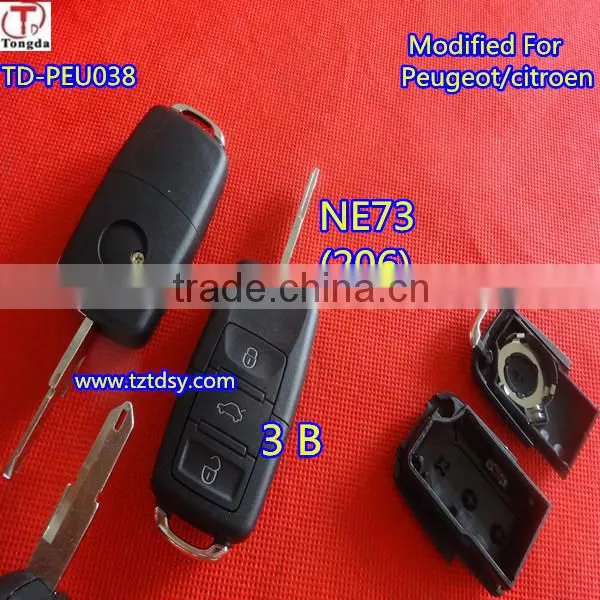 Tongda car key TD-PEU042 KEY.no logo , high qualty 2 button SX9 key for peugeot with big holes