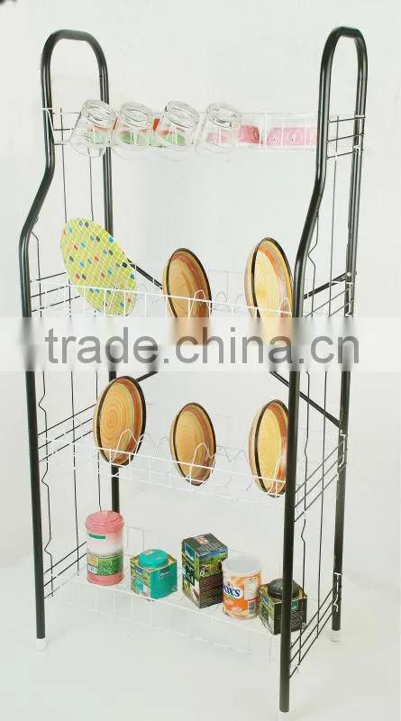 4 Tiers Metal dish rack,sundries rack,dish holder (BJ-DR004(L))