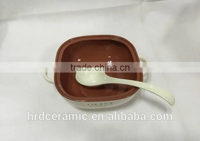 Stocked small ceramic Porcelain Soup Tureen with lid