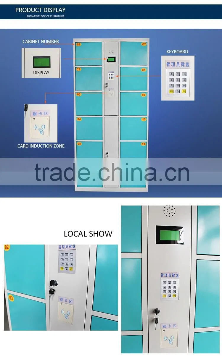 China manufacturer sell swimming pool used 12 drawers combination lock for locker cabinet