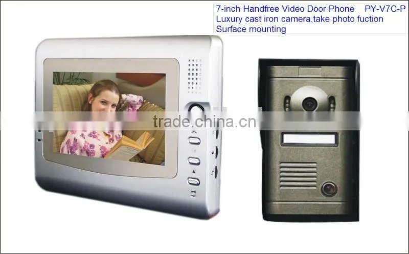 Good News! Hot Selling 7 Inch color video door phone, door phone video intercom unlock