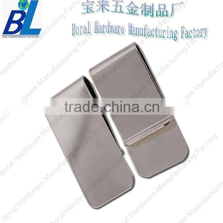 Simple blank stainless steel metal money clip for promotional gifts