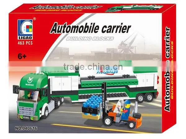 Plastic intelligence toy truck block toys