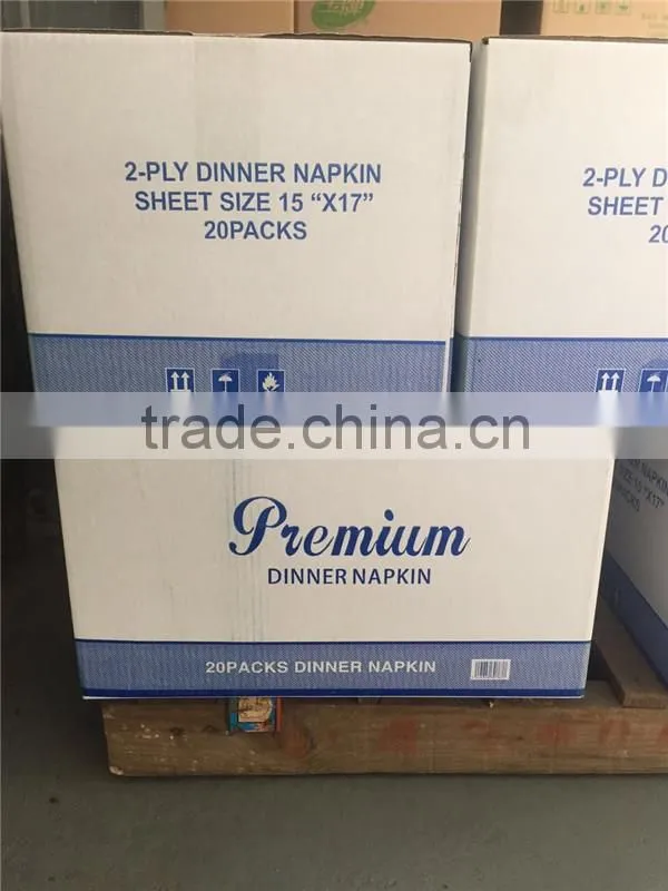 Hot Sale 43x43cm, 1/8Fold White Dinner Paper Napkins