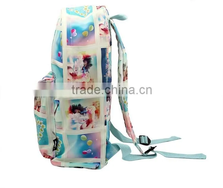 Fashion colorful backpack bag canvas polyester backpack for teenage girls