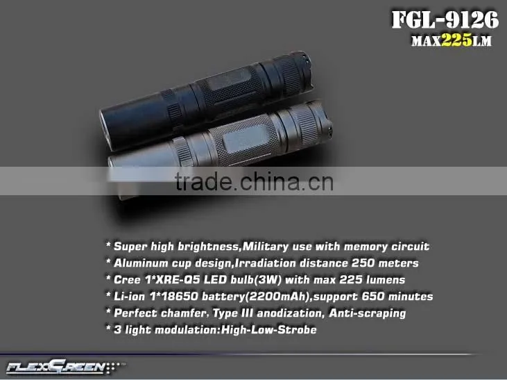 18650 battery CreeQ5 military mini led pen torch