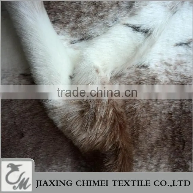 pile length 20mm three color jacquard faux fur