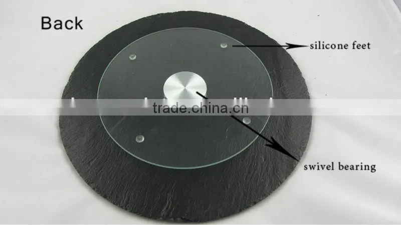 natural black slate lazy susan wholesale