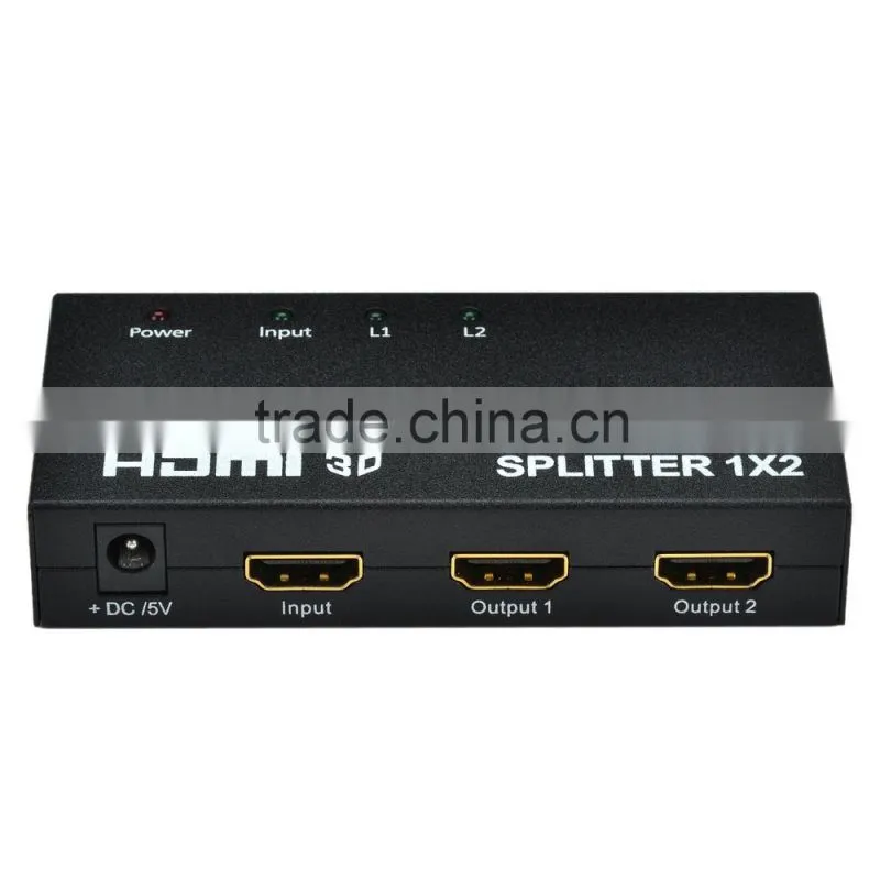 CHEELINK HDMI Mini Splitter 2 in 1 out Full 1080P 3D - Black