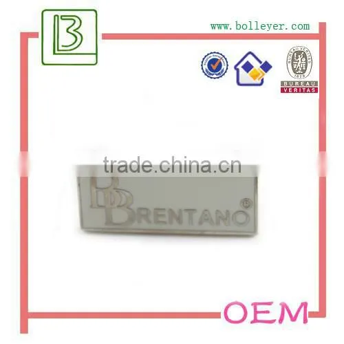 custom metal logo stickers for handbag making