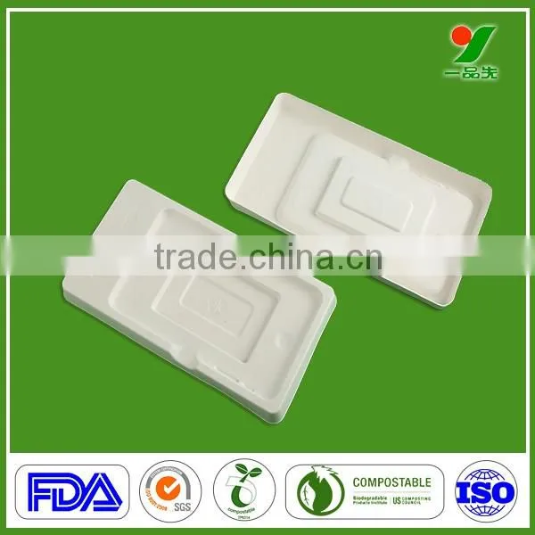 High Quality OEM 90days Biodegradable Chic Packing Sugarcane Bagasse Molded Pulp Electronic Component SD Card Packaging Tray