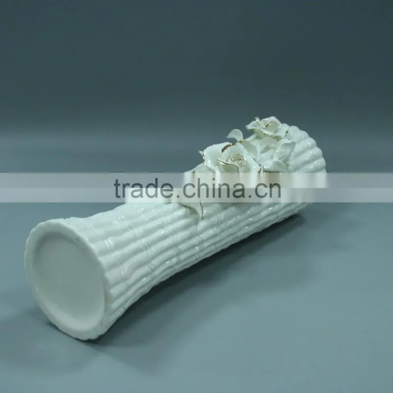 Beautiful home decorative white ceramic flower vase