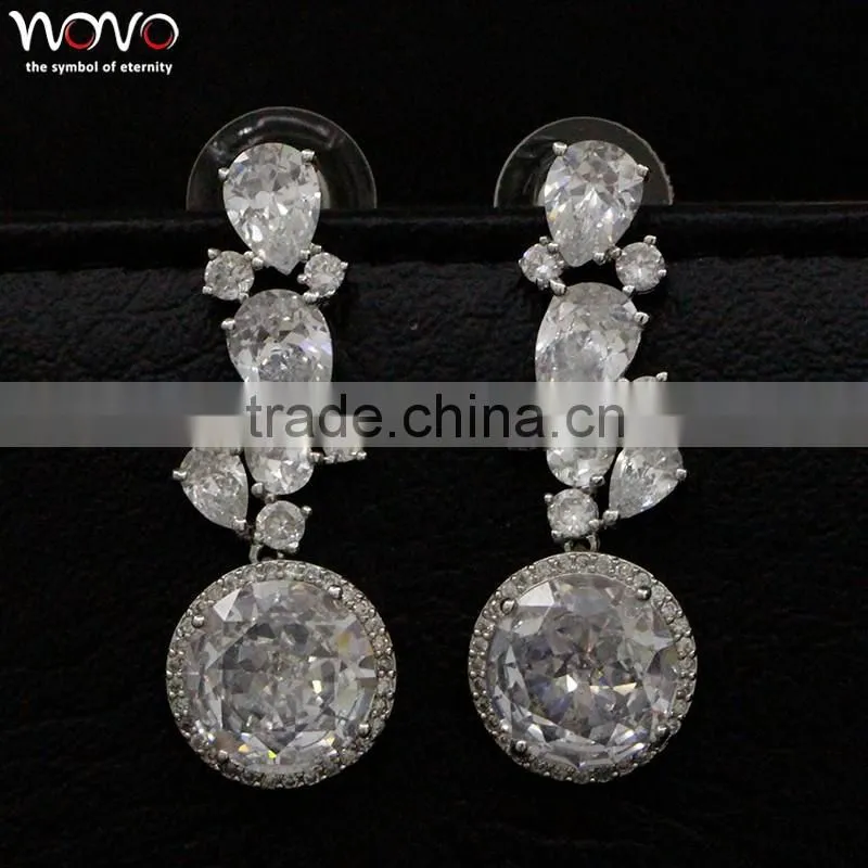 2016 high quality natural brass zircon earring