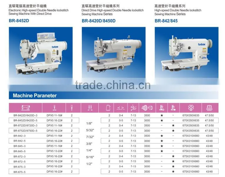 BR-8422D Electronic High-speed Double Needle Lockstitch Sewing Machine With Direct Drive ( brother type)