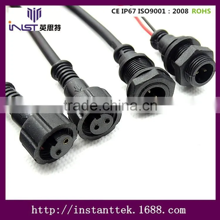 INST M12 90 degree 3pin waterproof connector