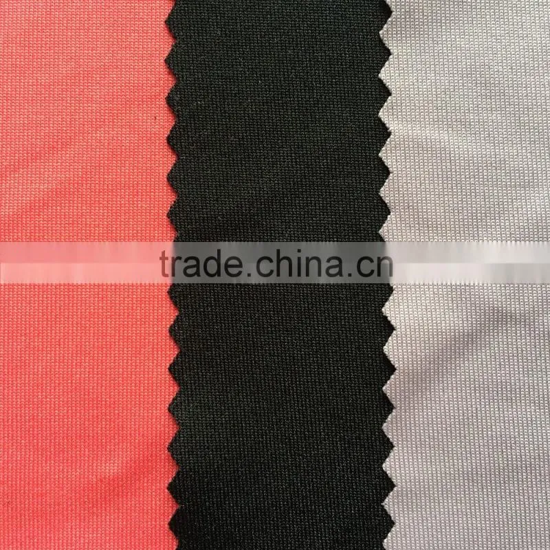 supply many bright colors of DTY polyester spandex jersey fabric for T-shirt and swim wear
