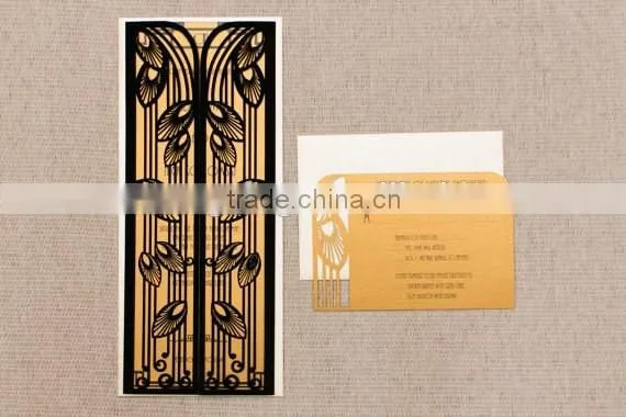 2016 newmengxing Art Deco Wedding Invitation, Laser Cut Art Deco Motif, Unique Wedding Invitation, Modern Invite