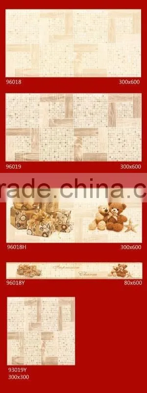 300x600 Cheap Porcelain Wall Flower Tiles Kitchen