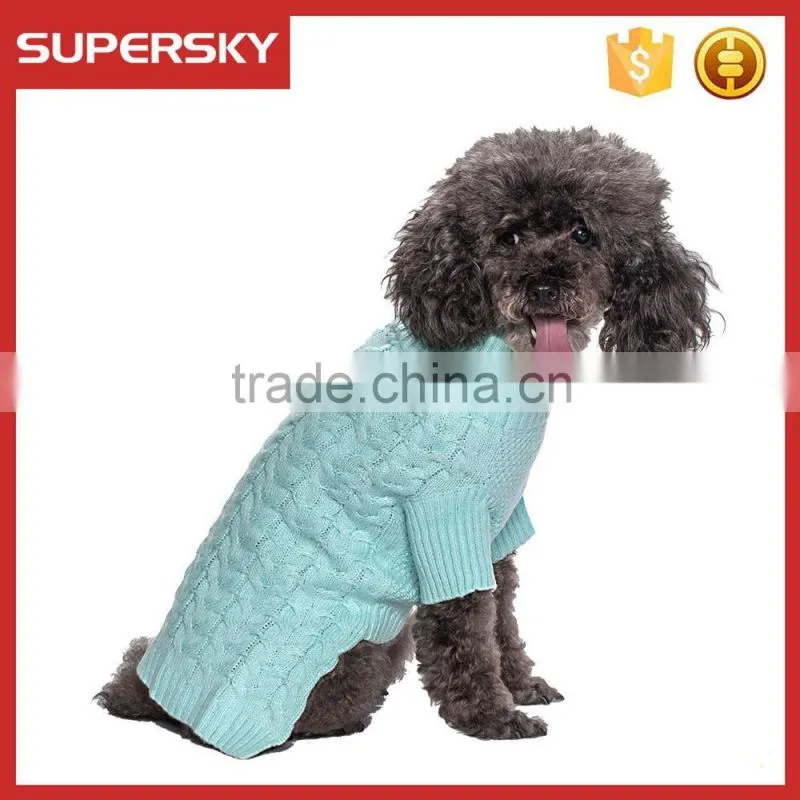 C587 Wholesale Cable Knitted Fleece Hooded Pullover Dog Sweater Custom Knit Dog Sweater Unique Dog Sweaters