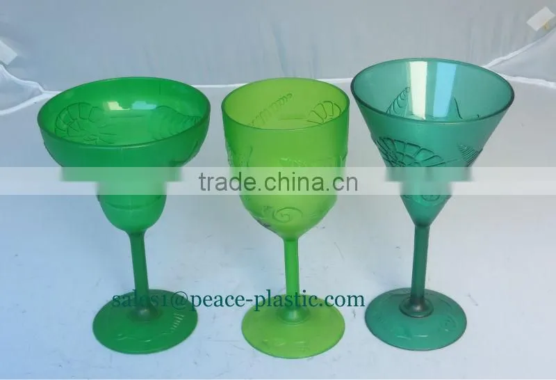 2014 hot sale plastic goblet wine cup without lid