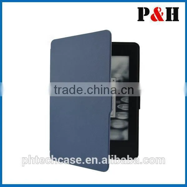 Leather case cover wallet for amazon kindle 4, Lagging leather case, PU leather case