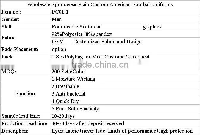 2013 New Football Padded Compression Wear