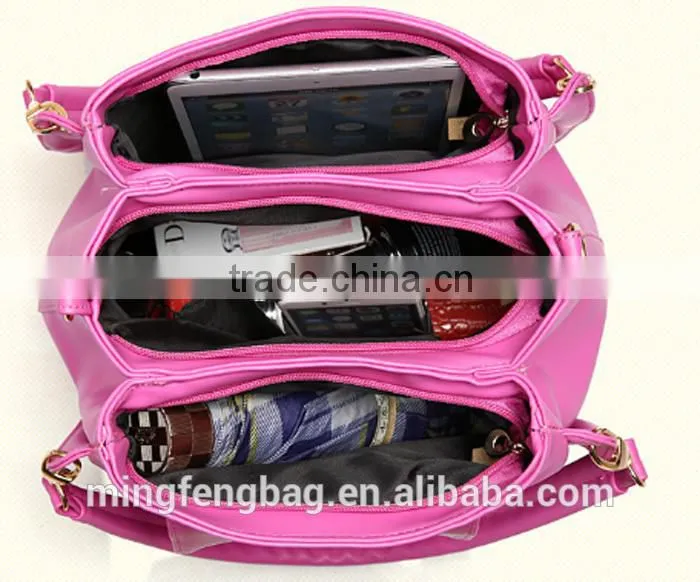 2015 New Fashionable Tote and Single Shoulder Leisure PU Lady Women Bag