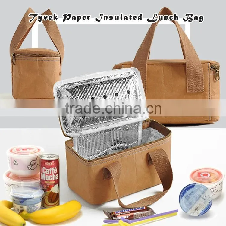 Tyvek Paper Hot sale waterproof lunch bags with double zipper