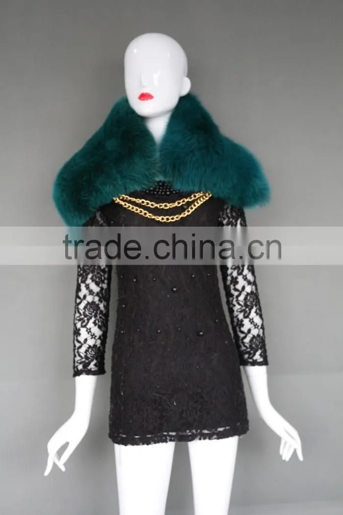 real fur trim / wholesale fox fur trim /detachable fox fur collar