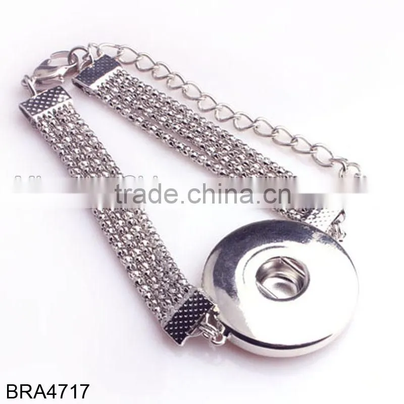 Hot New Products for 2015 Multichain Colorful Rope Custom Snap Button Bracelet