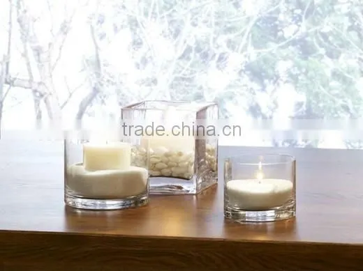 clear glass candle holder