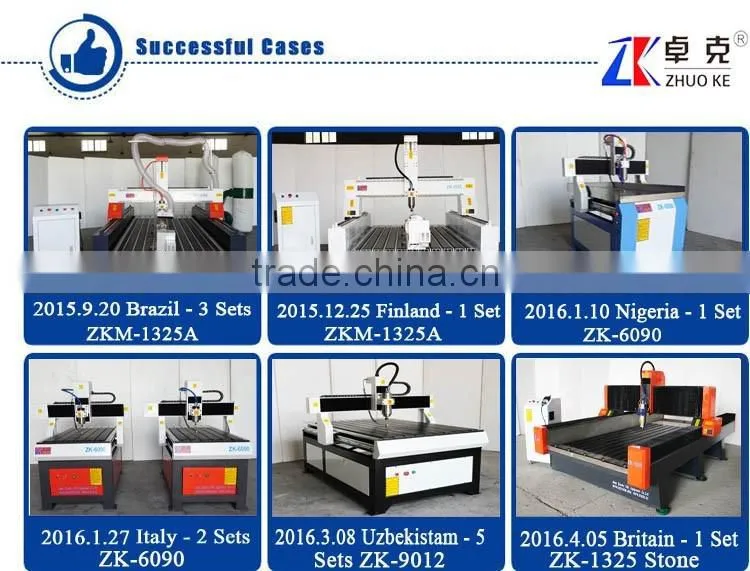 4 Axis Hybird Servo Motor Heavy Duty Stone CNC Router ZK-9015 900*1500MM With 5.5KW Water Cooling Spindle&Air Cylinder