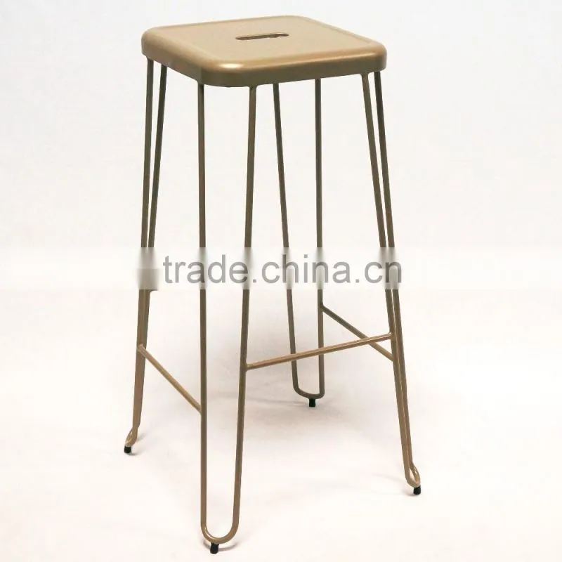 Simple style metal stackable kitchen Wire bar stool, metal square stool
