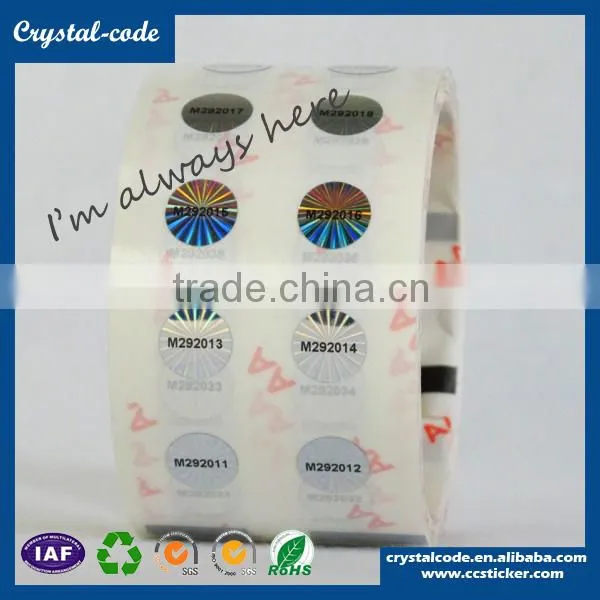 Glossy varnish dot matrix anti-counterfeiting self-adhesive custom hologram label