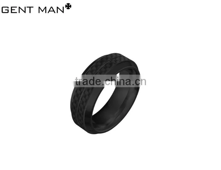 Fashion Design American Style hot selling Custom carbon fiber ring for men Titanium Band