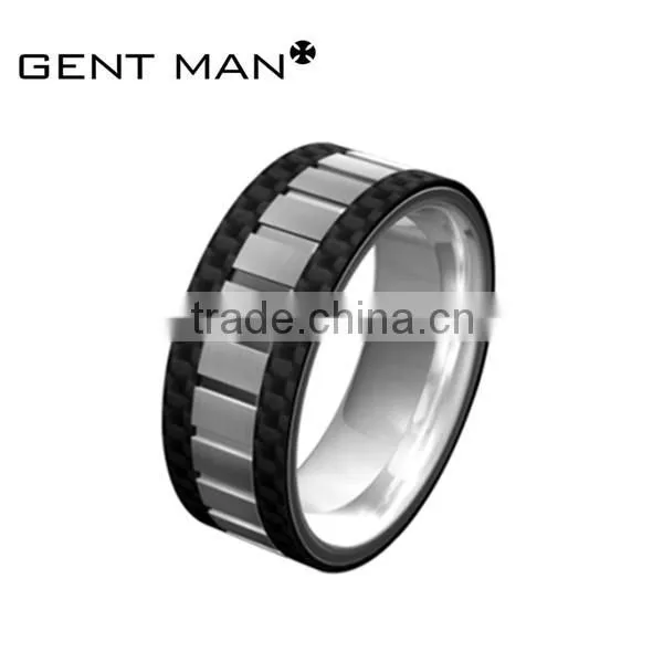8mm (not glue carbon fiber) carbon fiber ring tungsten ring with bezel setting 3pcs cz