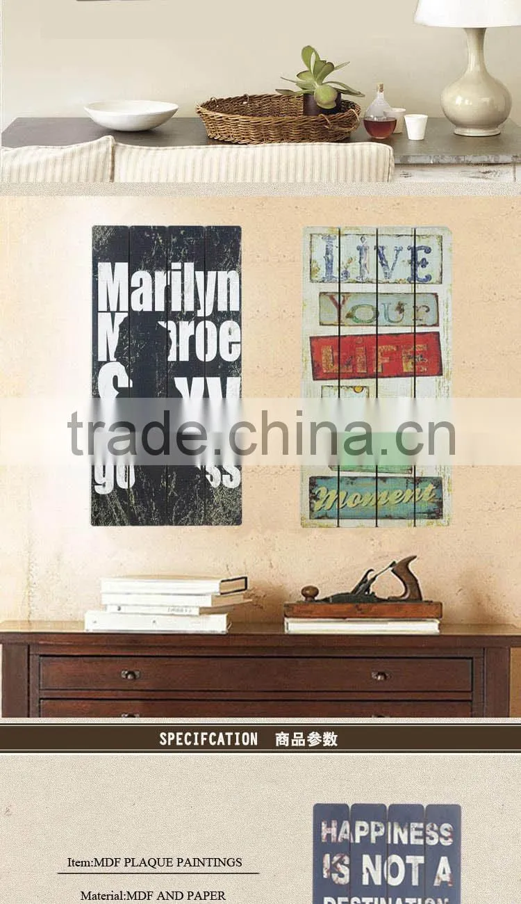 Wooden Wall Plaque Painting