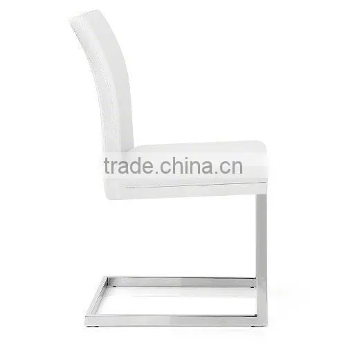 modern white dining chair with leg stainless steel