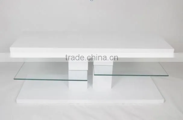 TV-3011 High Gloss TV Stand with Glass Shelf
