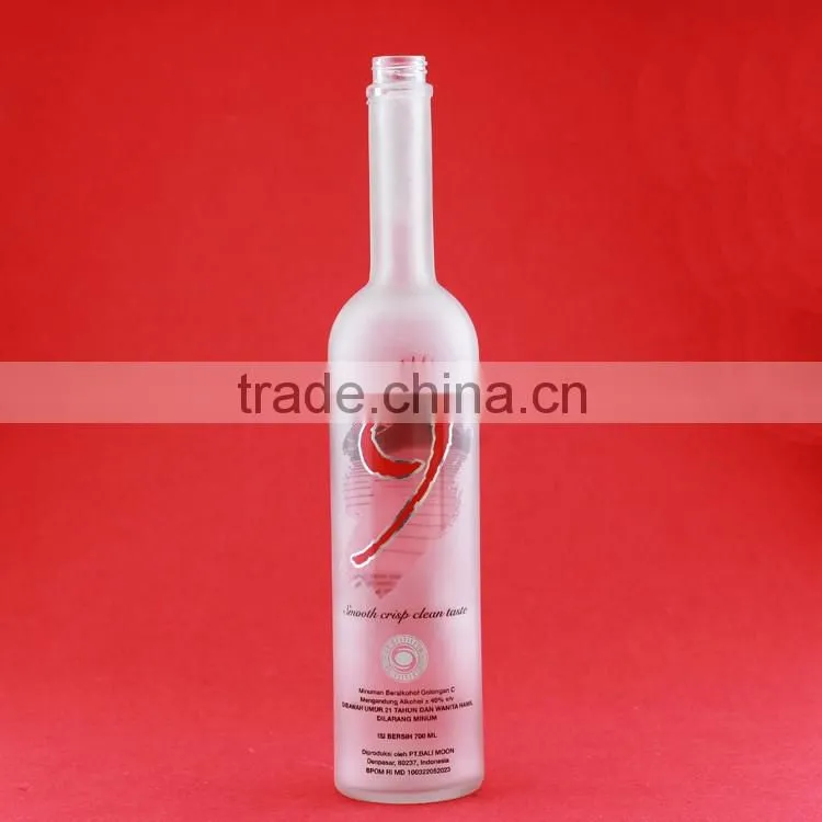 Wholesale good quality bulleitesd brandy bottles alcohol bottles frosted liquor 500ml spirit bottles