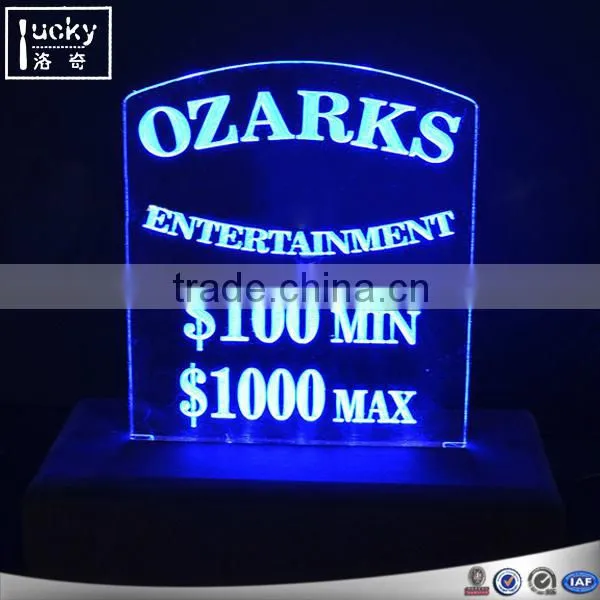 2016 OEM Mini indoor Acrylic LED logo sign