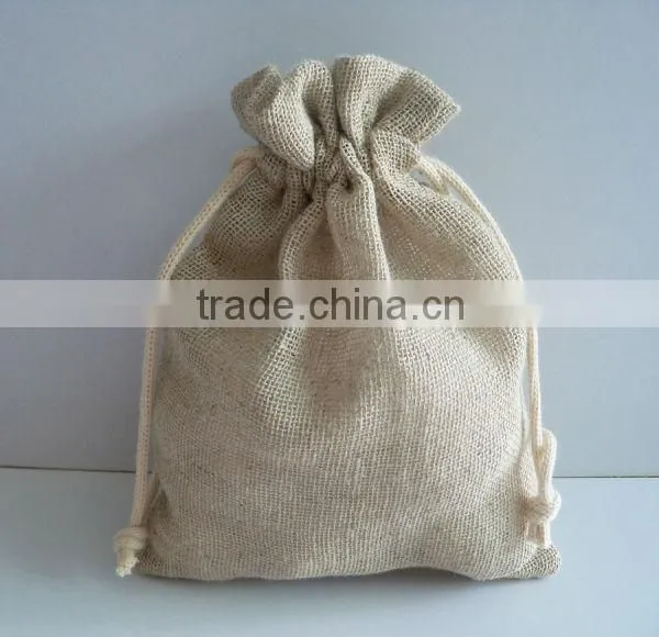 Promotional Nature Cotton linen drawstring pouch