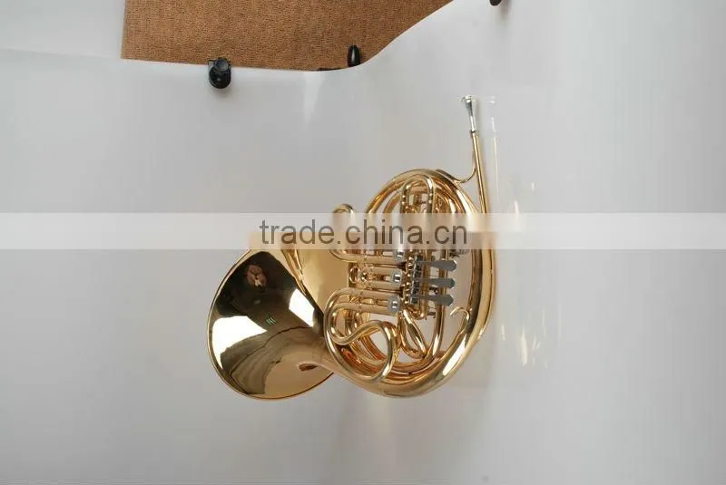 Gold lacquer yellow brass French horn