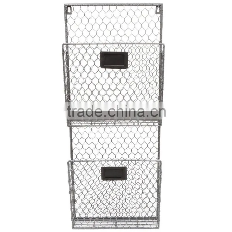Icegreen Metal Wire Wall Mounted Basket for Magazine With a Designed Logo