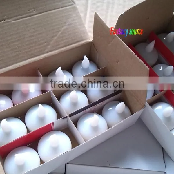 Yellow amber colour led float candle light,led floating tealight,wedding decoration led tealight