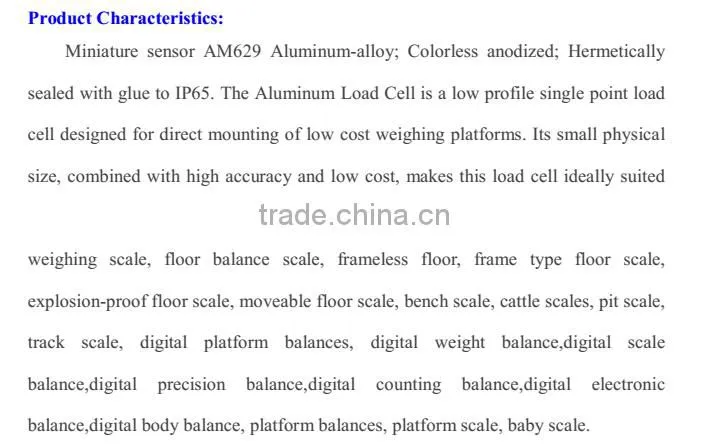 Aluminum alloy load cell /sensor AM629