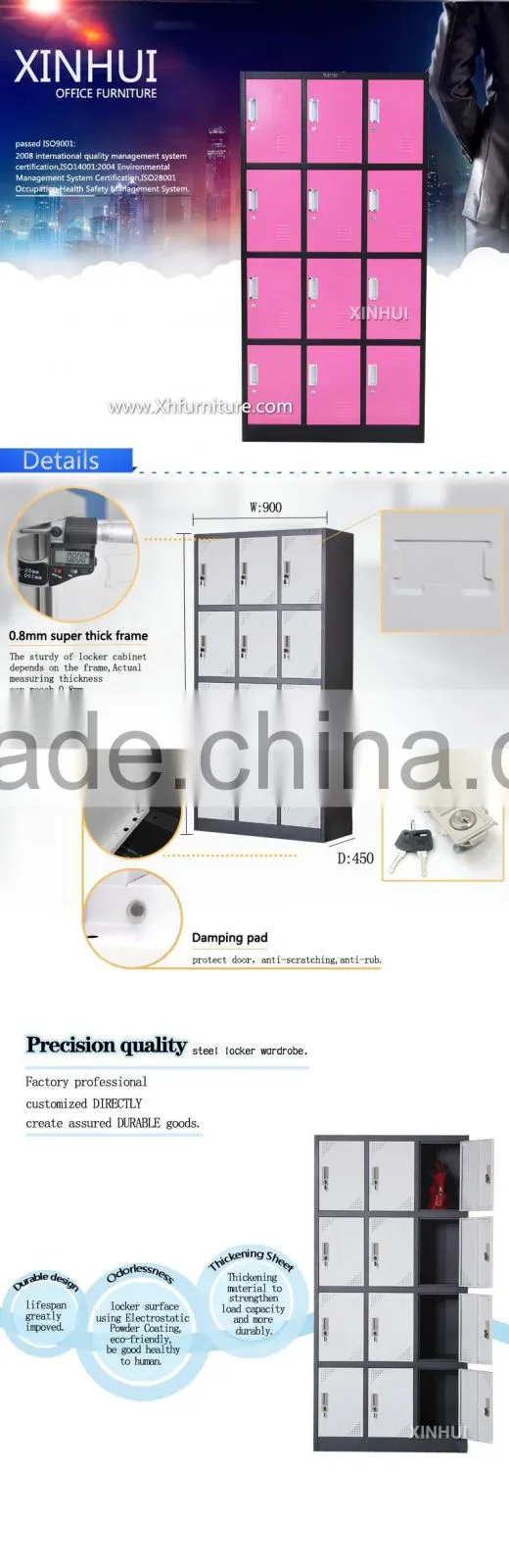 Cheap Knock down 12 door school metal storage lockers
